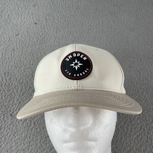 3M Open Hat Cap Snap Back Mens Cream UNRL Golf Tournament Cub Perforated Mesh